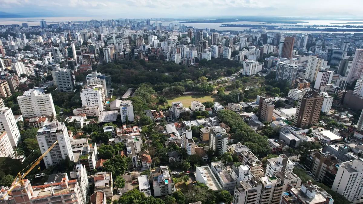 Vista aérea do Parcão e do entorno do Matiz Moinhos, em imagem ilustrativa