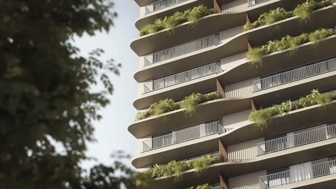 Sacadas da fachada de apartamento de 3 suítes no Mont'Serrat, Porto Alegre